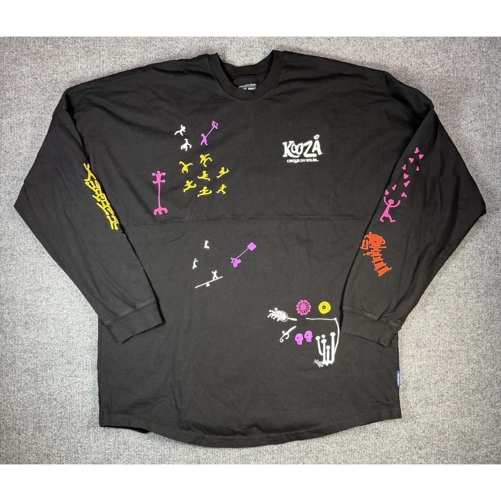 Cirque Du Soleil Spirit Jersey Size XXL Black Graphic Kooza Long Sleeve Tee